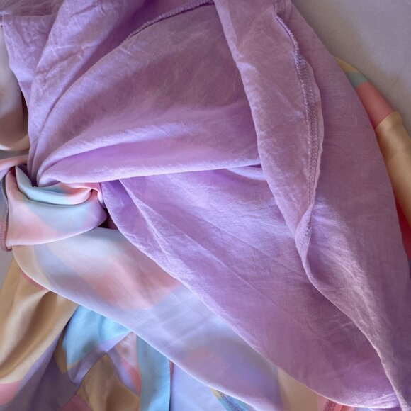 Peppermayo Psychedelic Rainbow Retro Audrey  Mini Slip Dress SZ 4 Pastel Pink - Picture 12 of 12